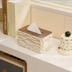 Modern Textured Napkin Holder-Offwhite