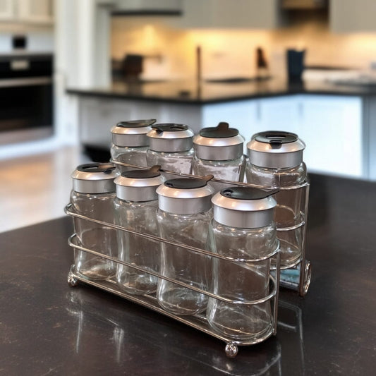 Spice Jar 9pc Set With Stand