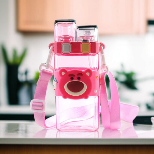 Two-Compartment Water Bottle-Pink