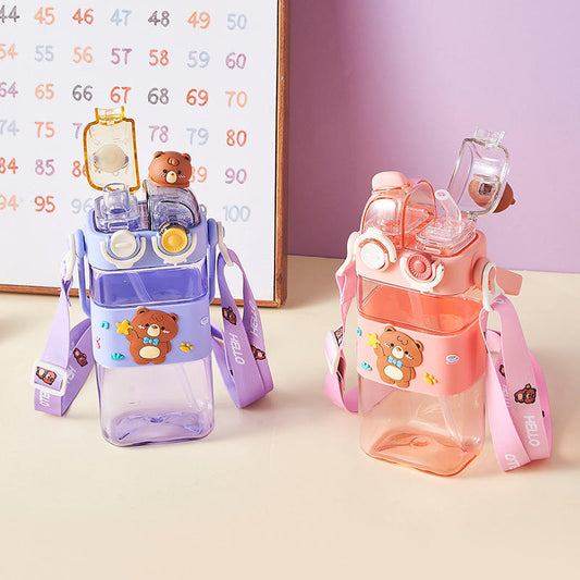 Adorable Cartoon Kids' Water Bottle-Pink