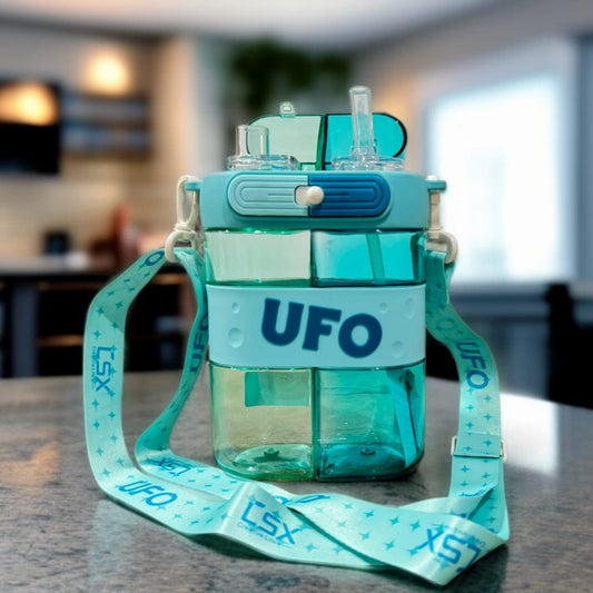 UFO Dual-Compartment Water Bottle-Sky Blue