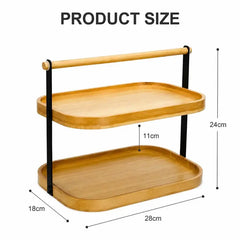 2 Tier Bamboo Kitchen Organizer