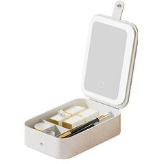 Travel Makeup Mirror with Light-White