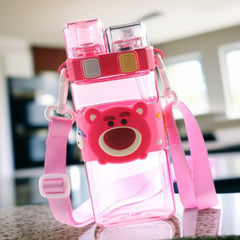 Two-Compartment Water Bottle-Pink