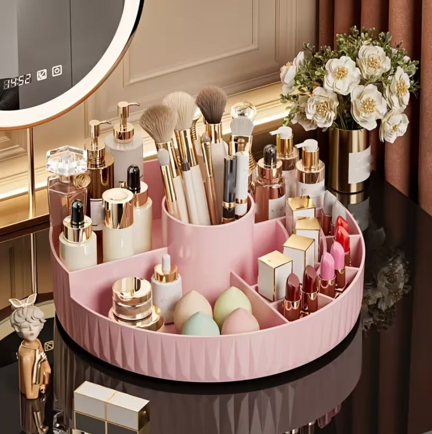 360° Rotating Cosmetic Display Tray-Pink