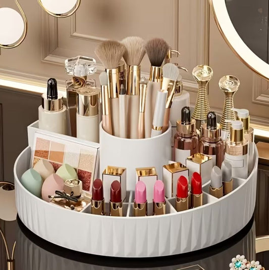 360° Rotating Cosmetic Display Tray-White