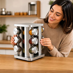Stainless Steel 360° Rotating Spice Rack