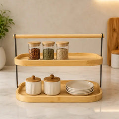 2 Tier Bamboo Kitchen Organizer