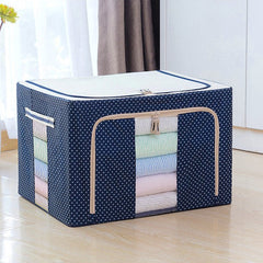 Foldable Clothes Storage Box (100L)-NavyBlue