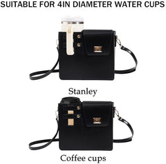 Crossbody Water Cup Storage Bag-Black