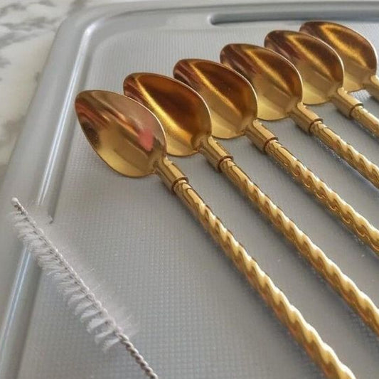 Golden Spoon & Straw Set