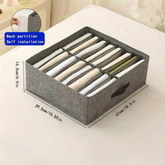16-Compartment Foldable Fabric Clothes Organizer-Grey