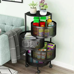 4 Tiers Rotatable Storage Trolley - Round