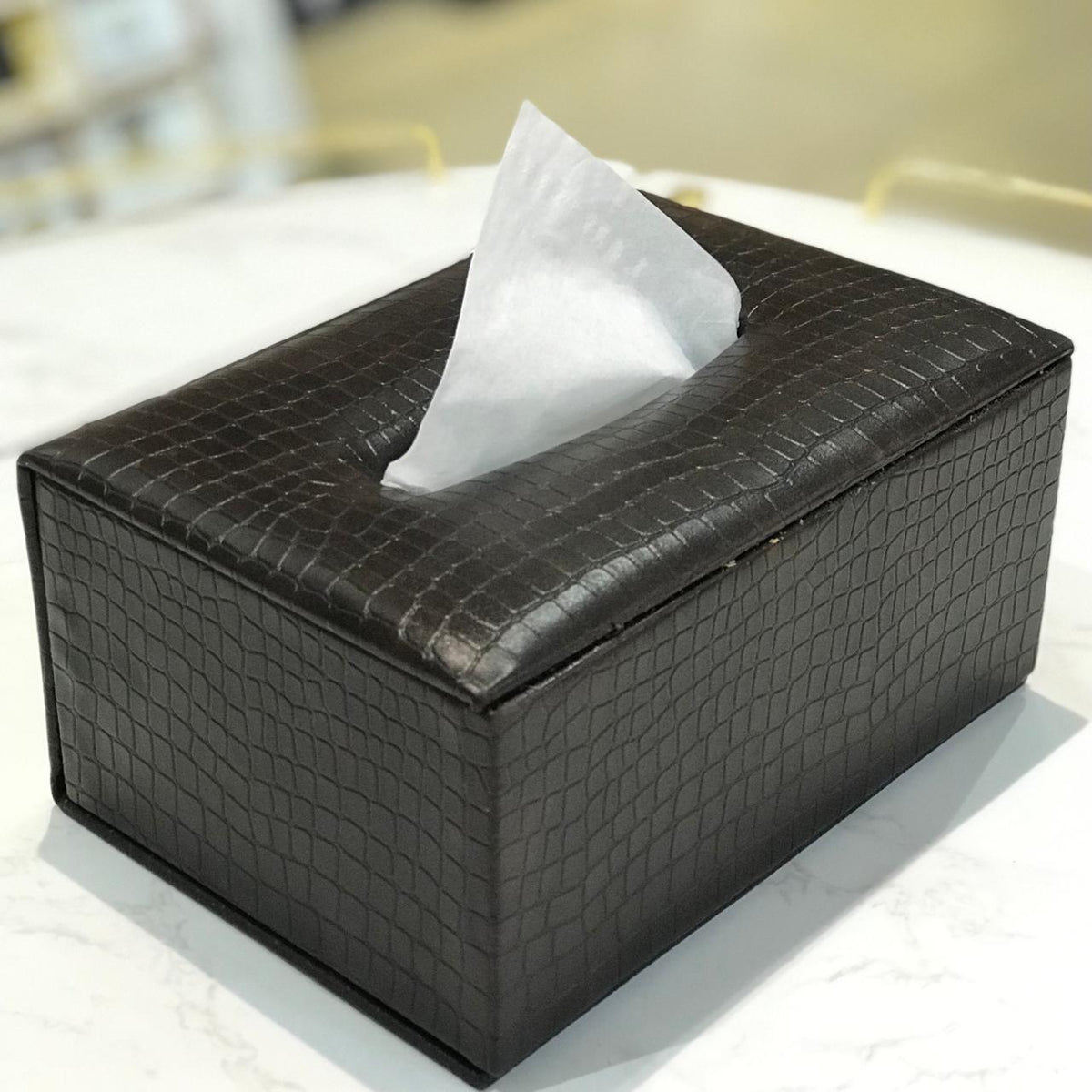 Leather Tissue Box Small-D3