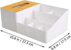Wooden Tissue Box With Shelves