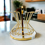 Stainless Steel 6 Hook Glass Stand
