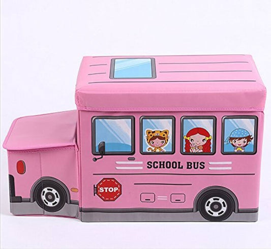 School Bus Design Storage Box-Pink