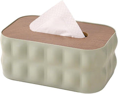 Napkin Holder With Wooden Lid-Light Green