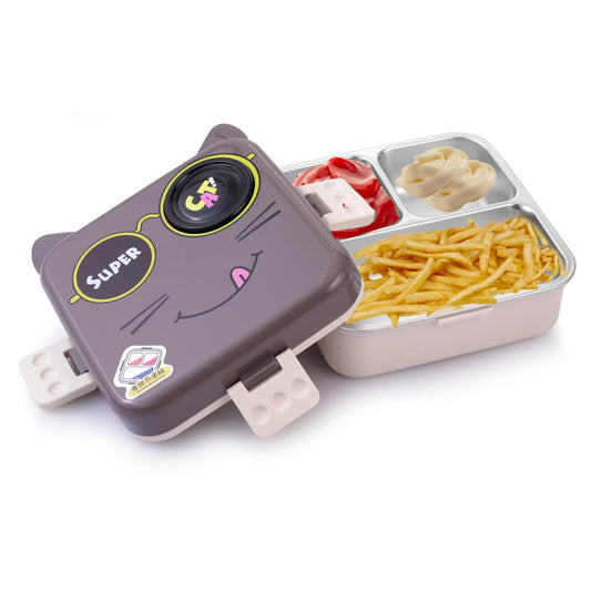 Super Cat Design Bento Lunch Box-Dark Grey