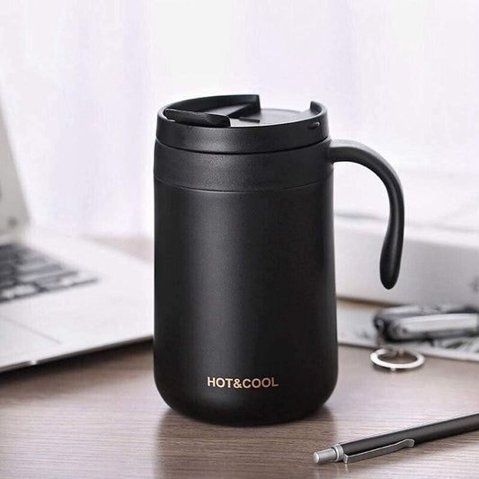 1 Pc Vacuum Coffee Mug 500ml-Black