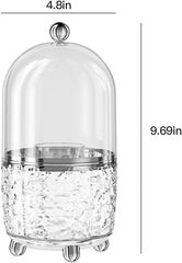 Rotating Makeup Brush Holder with Lid-Light Grey