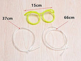 Multi Color Novelty Soft Plastic Straw Glasses