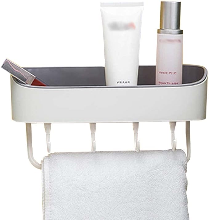 Wall Mounted Shower Shelf Wall Mountable (White)