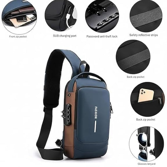 Anti-Theft Sling Cross Body Travel Bag (Black)