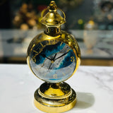 Golden Table Clock -3659