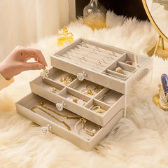 3 Drawers Acrylic Jewellery Box-Offwhite