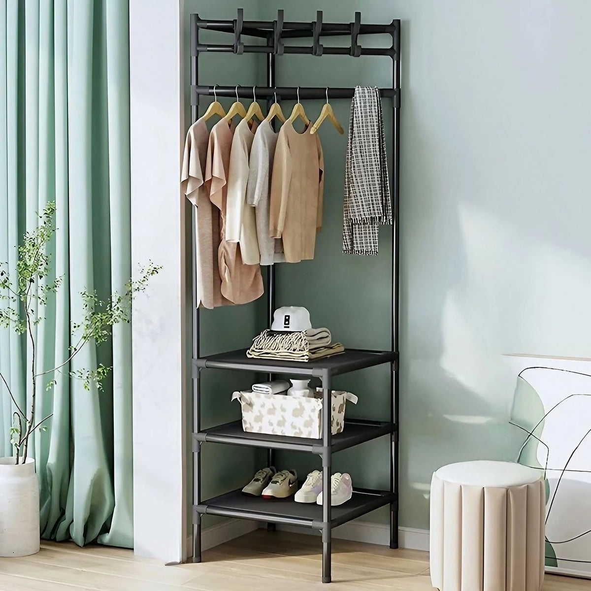 Multi Layer Cloth Corner Rack