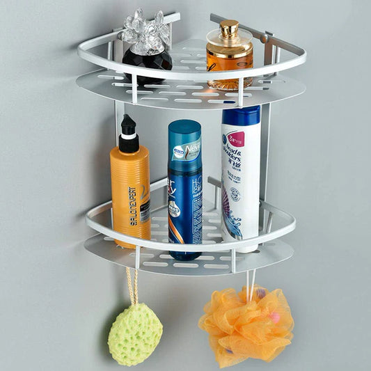 2 Layer Aluminium Bathroom Corner Rack