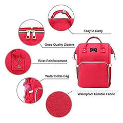 Large Capacity Baby Diaper Bag-Red