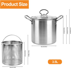 Stainless Steel Fryer Pot -3.5L
