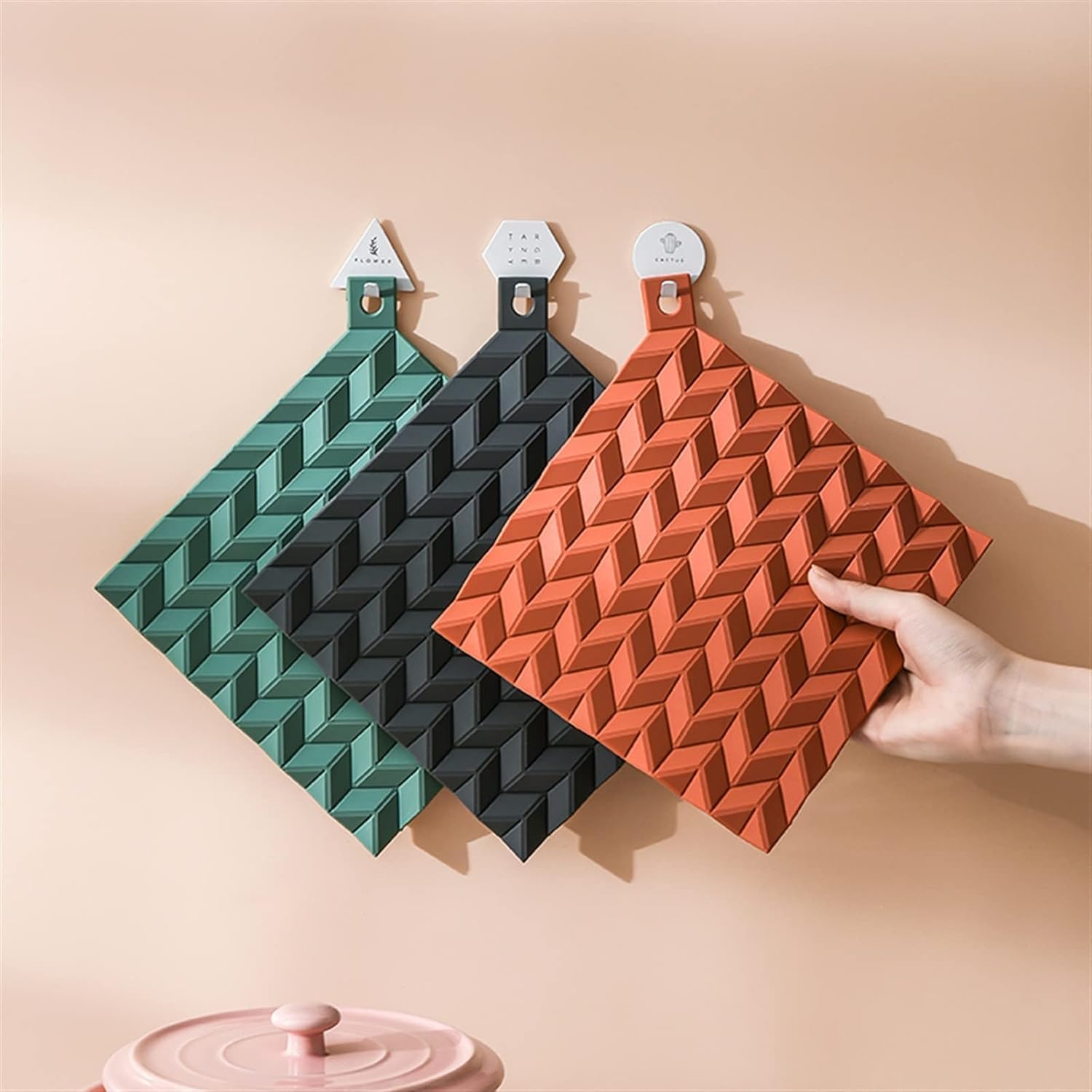 2 pc Silicone Heat Pad Square-Orange