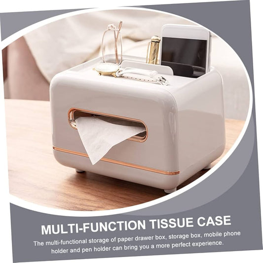 Tissue Box with Magnetic Opening-White