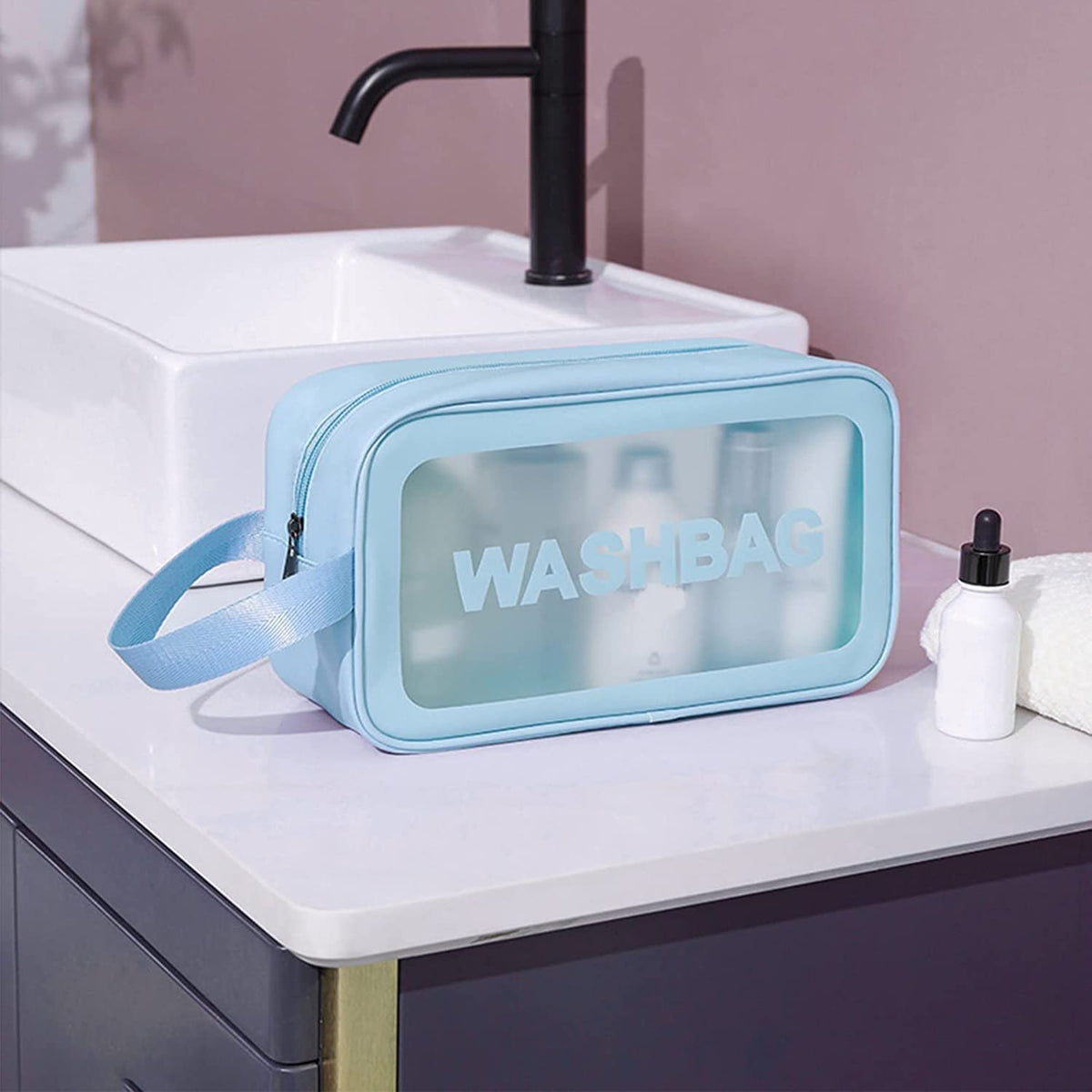 Wash Bag Makeup Travel Pouch Skyblue (M)