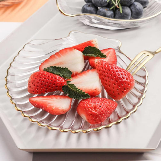 8 Pcs Gold Dessert Plates (Shell)