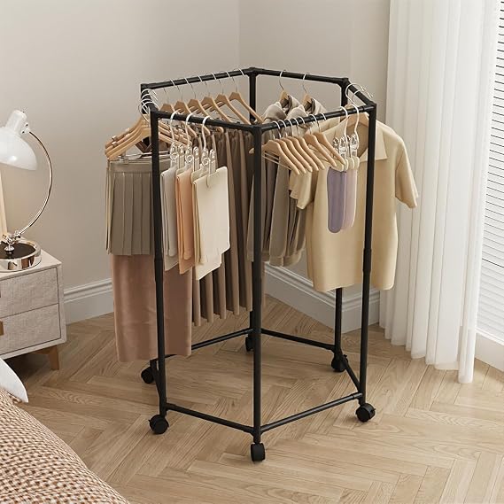 360 Rotating Hexagonal Clothes Rack