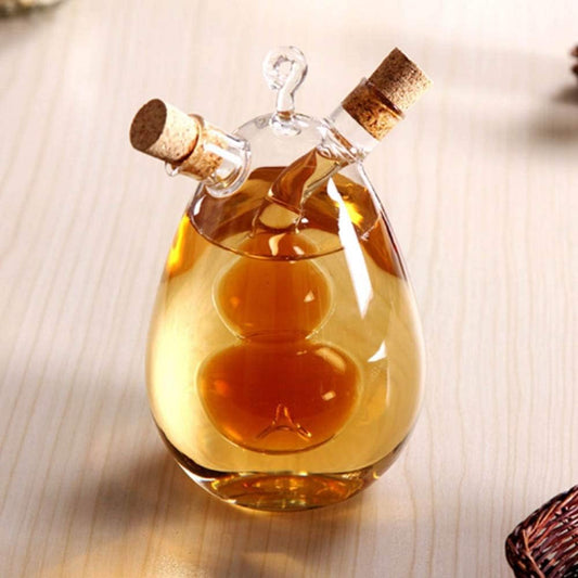 Double Sided Glass Oil Bottle