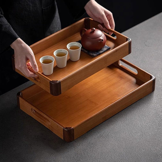 Rectangle 3 Pc Wooden Tray Set