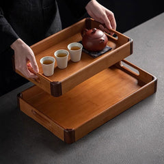 Rectangle 3 Pc Wooden Tray Set
