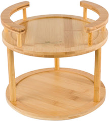 2 Tier Revolving Bamboo Rack