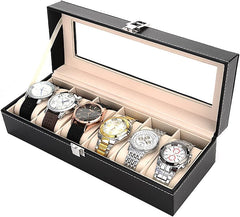 6 Slot Leather Watch Box