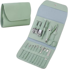 16 Pieces Set Nail Care Tools -Light Green