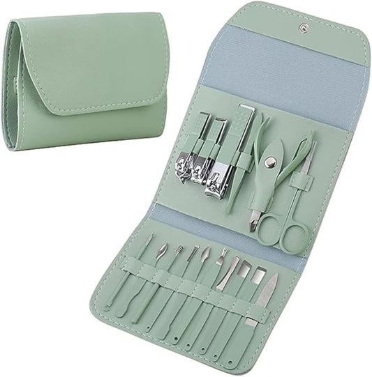 16 Pieces Set Nail Care Tools -Light Green