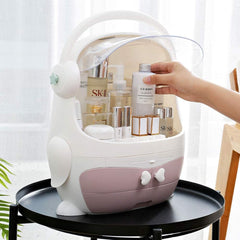 Portable Waterproof Makeup Case Desktop Storage Box -Pink