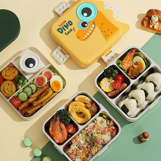 Dino Saur Design Bento Lunch Box-Orange