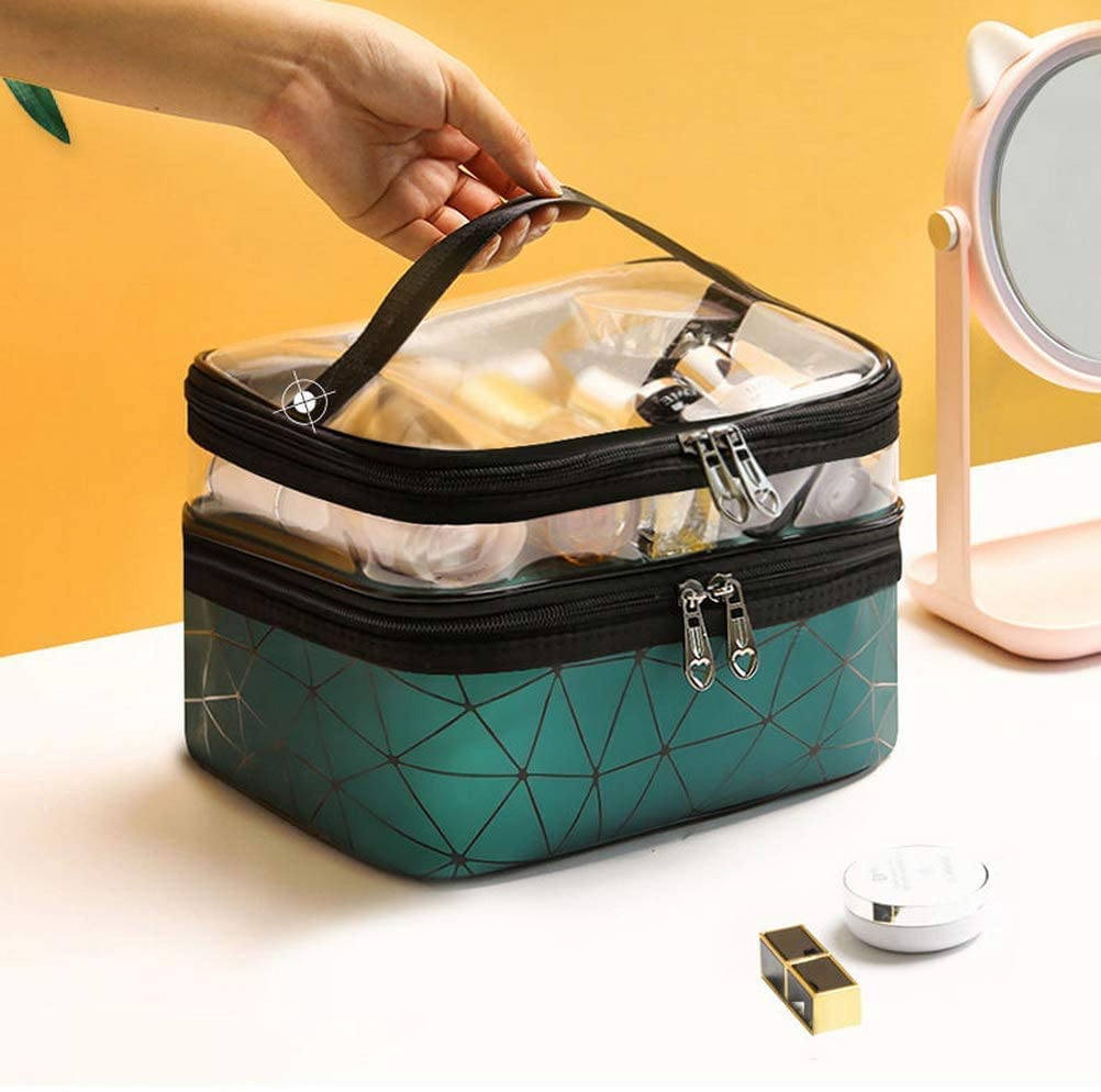 Double Layer Cosmetic Pouch-Green