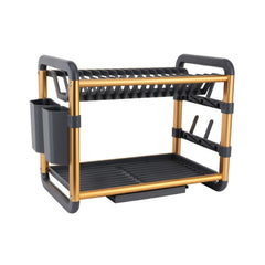 2-Tier Aluminium Dish Drying Rack-Golden